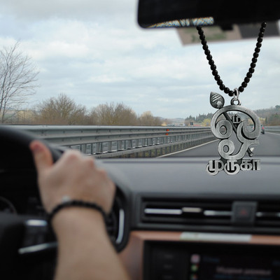 M Men Style Lord Murugan and His Vel Car Rearview Mirror Charm Accessories SCrMa2024122 Car Hanging Ornament(Pack of 1)
