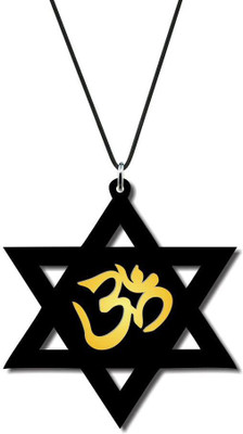 Asmi Collections 3D Acrylic OM -Golden and Black Car Hanging Ornament(Pack of 1)