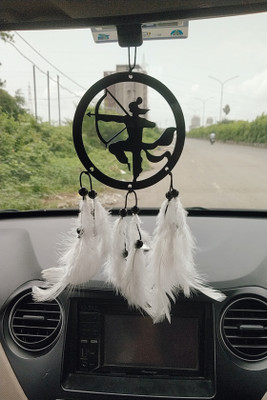 VM STORE P19 RAM ROUND WHITE Dream Cattcher Car Hanging Ornament(Pack of 1)