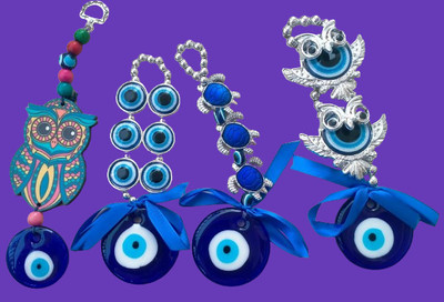 VE AND YOU Evil Eye Wall Hanging for Good Charm Evil Eye Car Hanging Ornament(Pack of 4)