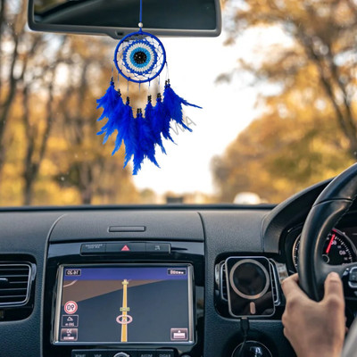 GIFTWA Evil Eye Dream Catcher Handmade Protective Hanging Ornament for Positive Energy Car Hanging Ornament(Pack of 1)