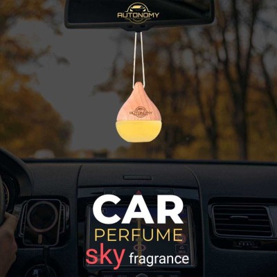 INDMOTIVE Car Air Freshener, Hanging Glass Bottle With Wooden Diffuser Lid (SKY) 10ML Car Hanging Ornament(Pack of 1)