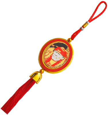Sullery Oval Shirdi Sai Baba Sabaka Malik Ek Blue Tassel SulleryCr88 Car Hanging Ornament(Pack of 1)