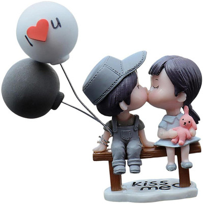 QAWACHH Car Cute Couple for Car Dashboard Sitting Pose Universal Interior Grey color Car Hanging Ornament(Pack of 1)