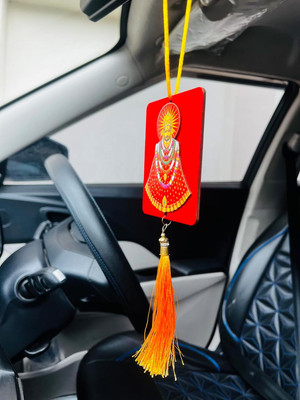 Ishwaraa Tu chinta mat kar mai Betha Hu Red Color Car Hanging Car Hanging Ornament(Pack of 1)