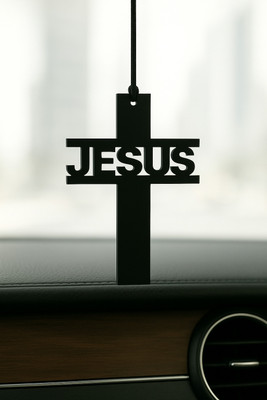 VAJIN Dream Catcher Car Hanging with Jesus Feather Theme Acrylic Decor for Car Car Hanging Ornament(Pack of 1)