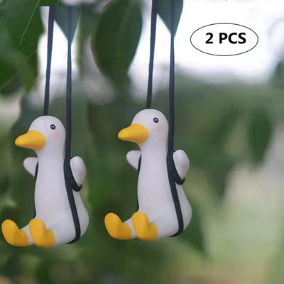 Campark 2 PCS Swinging Duck Car Hanging Ornament, Cute Swing Duck Car Pendant Interior Car Hanging Ornament(Pack of 2)