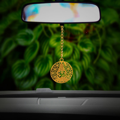 elita Car Hangingin Brass with Gold Plated, Embossed Buddha Design Car Hanging Ornament(Pack of 1)
