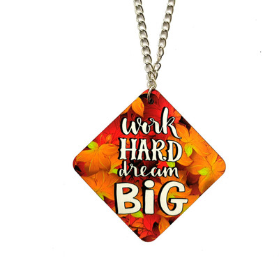 GXYS Both Side Work Hard Dream Big Car Hanging Ornament(Pack of 1)