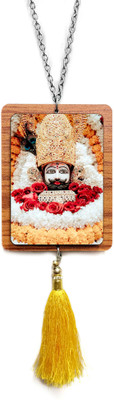 Sunder Kaya Khatu Shyam Ji Car Mirror Hanging With Latkan - 4x4 Inch Wooden & Acrylic Car Hanging Ornament(Pack of 1)