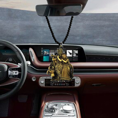 Shiv Jagdamba God Shri Radha And Krishna Car Rearview Mirror Charm Accessories ShivCrMa2024124 Car Hanging Ornament(Pack of 1)