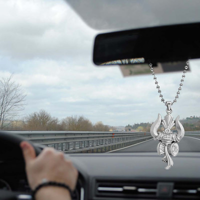 M Men Style Religious Lord Shiv Om Trishul Damaru Ball Chain cardecor-SPn20211304 Car Hanging Ornament(Pack of 1)