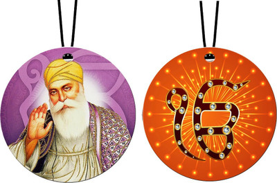 GiftzLane New-Gurunanak Dev Ji & Ek Onkar Car Hanging Combo (Set of 2) Car Hanging Ornament(Pack of 1)