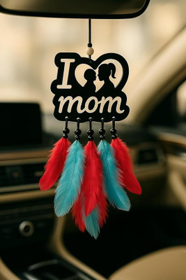 HEYZEM I Love Mom Heart Acrylic Locket Dream catcher – Car Window Home Garden Hanging Car Hanging Ornament(Pack of 1)