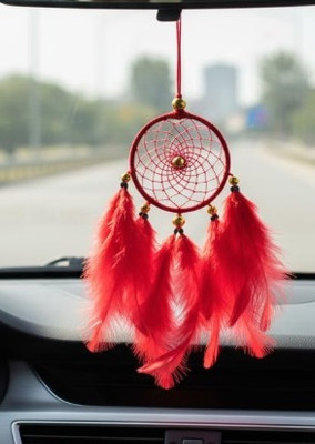 GIFTWA Dream Catcher Car Hanging – Decorative Feather Charm for Bedroom Car Hanging Ornament(Pack of 1)