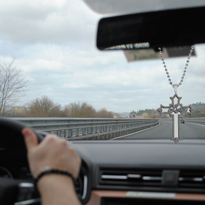 M Men Style Christian Crucifix Love Jesus Cross Blessing Pray Home Décor Hanging Gift SPn201 Car Hanging Ornament(Pack of 1)