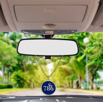 M Men Style Religious Muslim Jewelry Lucky No. 786 cardecor-SPn20211352 Car Hanging Ornament(Pack of 1)