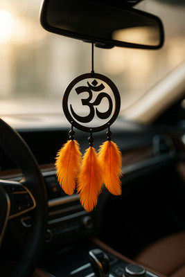 VAJIN Acrylic OM Dream Catcher Car Hanging Positive Energy Rearview Mirror Decor Car Hanging Ornament(Pack of 1)