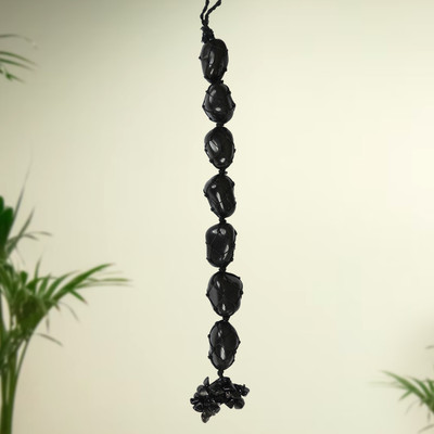 REIKI CRYSTAL PRODUCTS Black Agate Stone Hanging, Black Agate Car Hanging Car Hanging Ornament(Pack of 1)