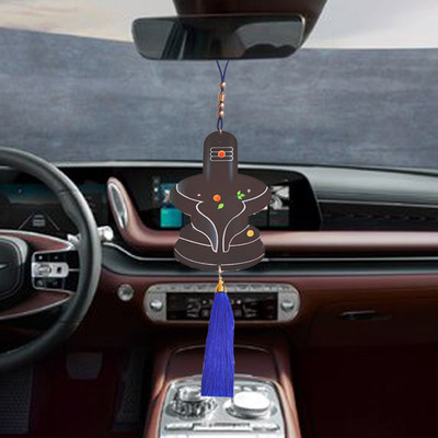 M Men Style Double Side Lord Shiv Mahadev Pind Blue Tassel Wall Décor Hanging Gift SCr78 Car Hanging Ornament(Pack of 1)