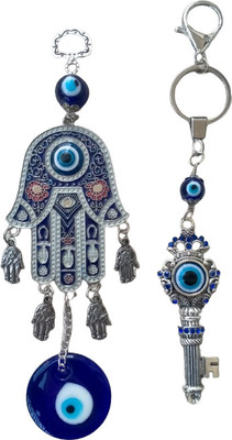 VE AND YOU Evil Eye Hanging Good Luck Wall & Car Hanging with Keychain Car Hanging Ornament(Pack of 4)