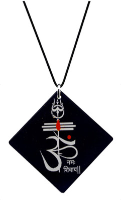 AFH Om Namah Shivay Printed Interior Decoration Acrylic Black Car Hanging Ornament Car Hanging Ornament(Pack of 1)