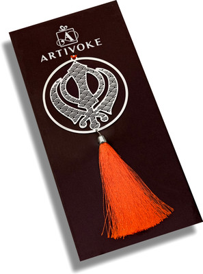 Artivoke Brass Silver Plated Ek Omkar Idol with Tassel Car Hanging Ornament(Pack of 1)