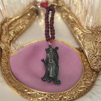 Sullery Hindu God Shree Ram Black with Red Sandalwood Mala Car Hanging CH27 Car Hanging Ornament(Pack of 1)