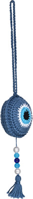 Tantra Handmade Cotton Hanging Charm - Protection Charm for Car and Home Decor Mid Blue Car Hanging Ornament(Pack of 1)
