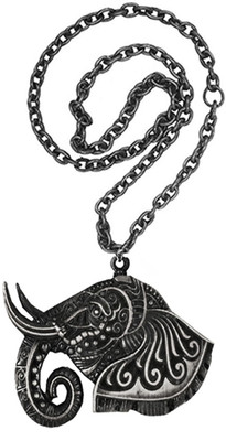 AFH Elephant Head Symbol of wisdom Power Religious Décor Car Hanging Ornament Car Hanging Ornament(Pack of 1)