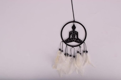 VAJIN Acrylic Buddha Car Hanging Dream Catcher – Black Car Mirror Decoration Car Hanging Ornament(Pack of 1)