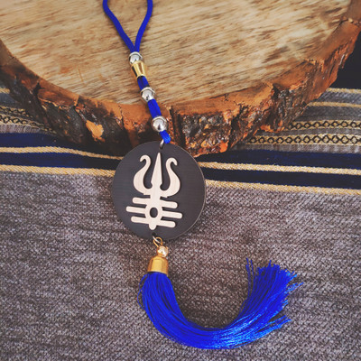 Shiv Jagdamba Religious Shiv Om Trishul Charm Interior Deco Rear Mirror Hanging ShivCr167 Car Hanging Ornament(Pack of 1)