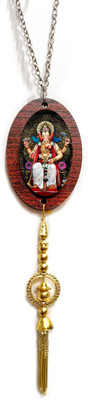 Sunder Kaya Lal Bagh Ke Raja Car Hanging With Latkan Oval Shape, 4x4 Inch Car Hanging Ornament(Pack of 1)