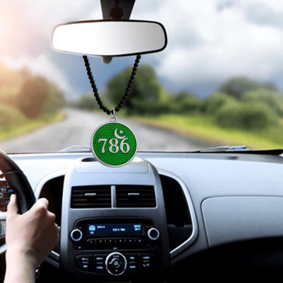 M Men Style Religious Allah Prayer Lucky No 786 Car Rearview Mirror Charm SCrMa2024191 Car Hanging Ornament(Pack of 1)
