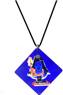 AFH Jay Mahakaal Blue Wooden Decorative Interior Car Hanging Ornament Car Hanging Ornament(Pack of 1)