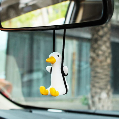 Favoto Swing Duck Car Mirror Hanging, Car Hanging Ornament Cute Hanging Duck Car Hanging Ornament(Pack of 1)