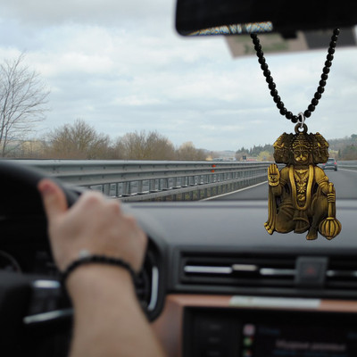 Shiv Jagdamba Lord Pawanputra Bajrangbali Panchamukhi Hanuman Car Rearview ShivCrMa2024158 Car Hanging Ornament(Pack of 1)