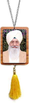 Sunder Kaya Radha Soami Ji Car Hanging With Latkan - 4x4 Inch Wooden & Acrylic Car Hanging Ornament(Pack of 1)