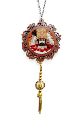 Sunder Kaya Khatu Shyam Car Hanging With Latkan Round Shape, 4x4 Inch Car Hanging Ornament(Pack of 1)
