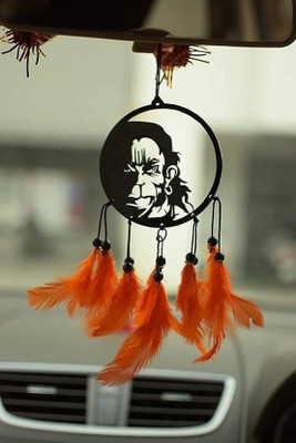 HEYLARK BAZAAR Hanuman Car Hanger / Car Dream Catcher / Car Hanging Ornament / Original Feather Car Hanging Ornament(Pack of 1)