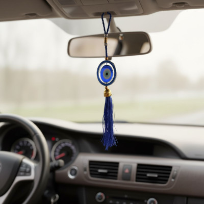 Ishwaraa Evil Eye Hanging Latest Collection – Nazar raksha kavach(Evil Eye Oval Shape) Car Hanging Ornament(Pack of 1)