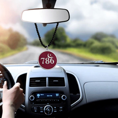 M Men Style Religious Allah Prayer Lucky No 786 Car Rearview Mirror Charm SCrMa2024193 Car Hanging Ornament(Pack of 1)