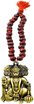 AFH Lord Panchmukhi Hanuman Bronze Idol with Red Sandalwood Mala Hanging Ornament Car Hanging Ornament(Pack of 1)