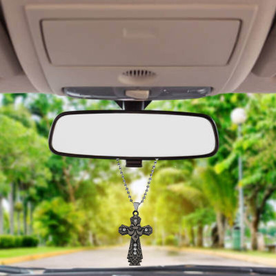 M Men Style Christian Crystal Jesus Cross Blessing Prayer Home Décor Hanging Gift SPn206 Car Hanging Ornament(Pack of 1)