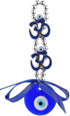 REVASHREE CRAFT WORLD Wall Hanging Fengshui Showpiece Ornament Evil Eye 2 OM Car Hanging Ornament(Pack of 1)