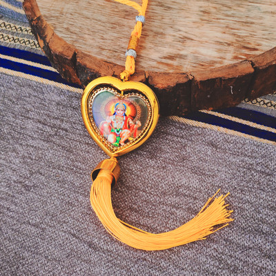 Shiv Jagdamba Lord Hanuman Car Interior Deco Rear Mirror Hanging PlaqueYellow Tassel ShivCr138 Car Hanging Ornament(Pack of 1)