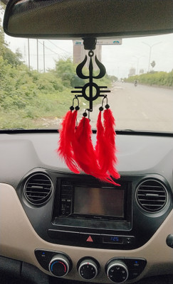 VM STORE P20 Trishul Red Feather Dream Catcher Car Hanging Ornament(Pack of 1)