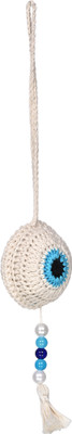 Tantra Handmade Cotton Hanging Charm White - Protection Charm for Car and Home Decor Car Hanging Ornament(Pack of 1)