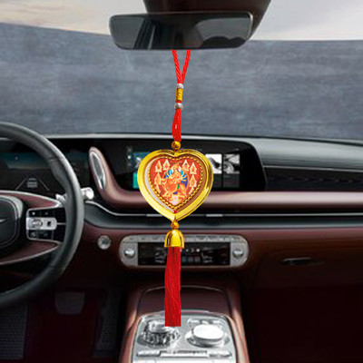 M Men Style Rotational Dual Side Heart Maa Durga Sherawali Kali Red Silik Tassel SCr100 Car Hanging Ornament(Pack of 1)