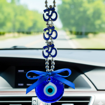 GIFTWA Evil Eye Charm for Safe Journey & Peace(om theme) Car Hanging Ornament(Pack of 1)